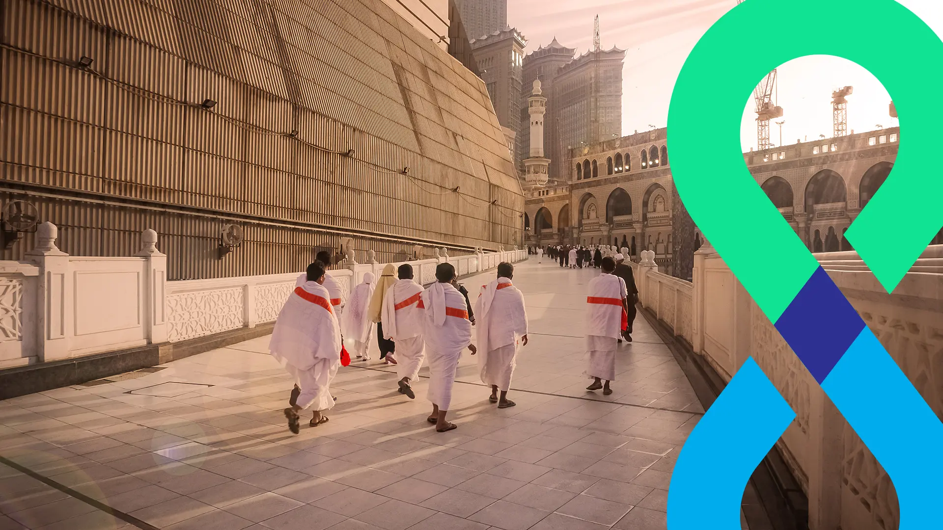 Pilgrims walking near Masjidil Haram